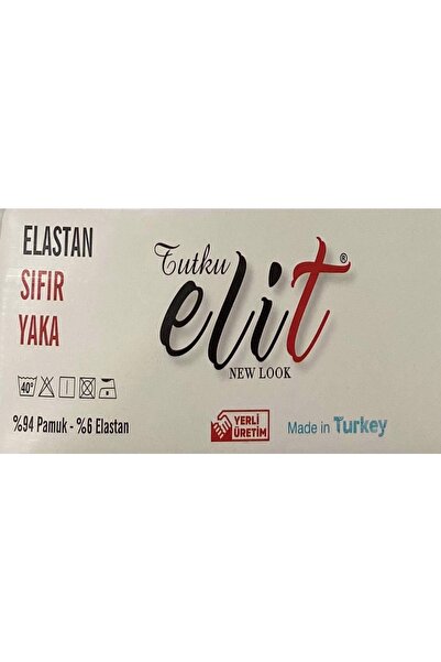 Tutku Elit Erkek Sıfır Yaka Likralı Kısa Kol Fanila Atlet 1301 - 6 Adet