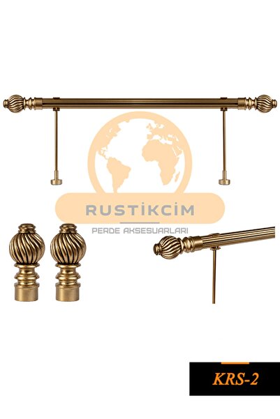 RUSTIKCIM Alüminyum Antik Rustik Perde Askısı Fon Perde 250 Cm Krs-2