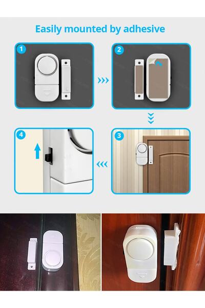 Derwell Ev Güvenlik Kablosuz Ev Pencere Kapı Hırsız Güvenlik Mini Alarm Sistemi Manyetik Sensör ( 10 Adet )