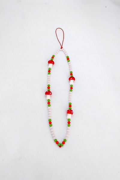 Elila Design Mushroom Mushroom Beaded Phone Strap, Phone Charm