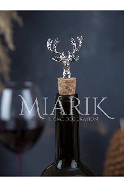 MIARIK DESIGN & DEKORASYON Geyık Sılver Şışe Mantar , Şarap Tıpası , Yagdanlık Tıpası , Yagdanlık Mantarı