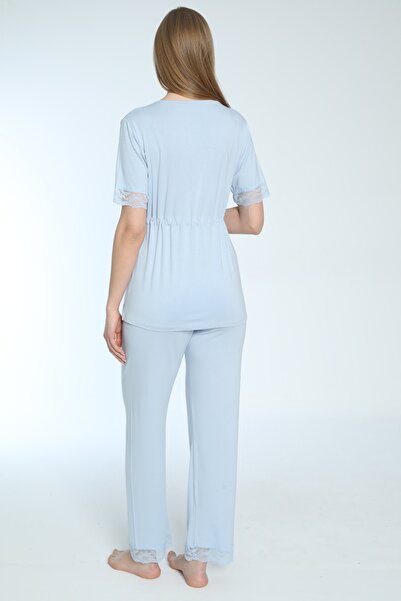 Miss Dünya Lissa Emzirmeye Uygun Önden Açılır Hamile Ve Lohusa Pijama Takımı