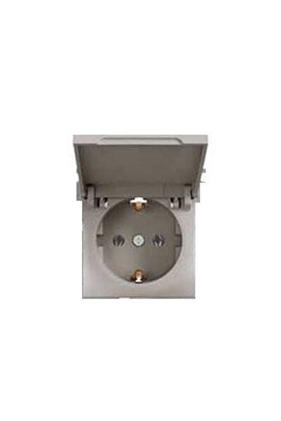 VİKO Novella Kapaklı Çocuk Korumalı Topraklı Priz Kapak Antrasit