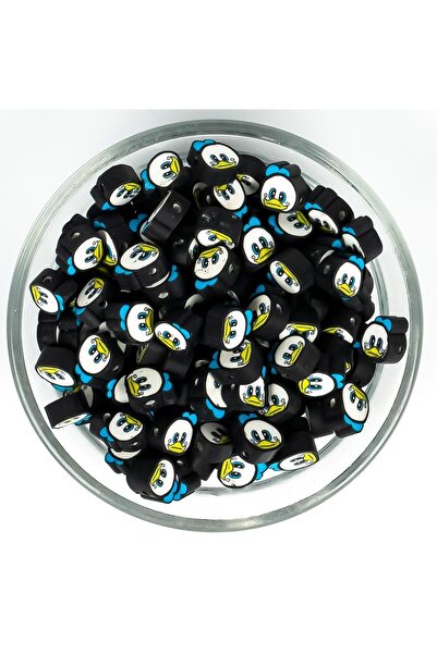 yfhobi 10 Adet - Polimer Fimo Boncuk, Ördek Daffy Duck Desen Polimer Kil Bonc...