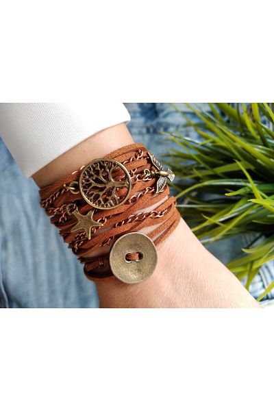 ZeynDesign Brown Suede Wrap Wrap Bracelet
