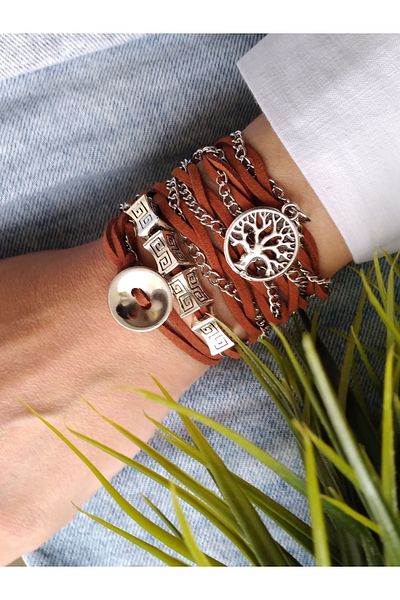 ZeynDesign Tree of Life Suede Wrap Wrap Bracelet
