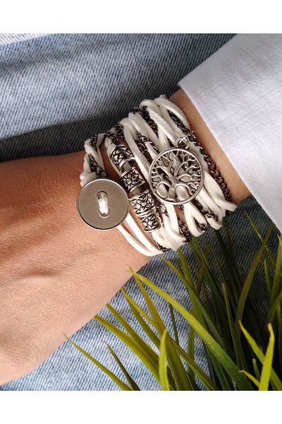 ZeynDesign White Suede Wrap Wrap Bracelet