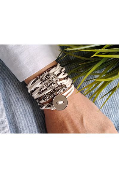 ZeynDesign White Suede Wrap Wrap Bracelet