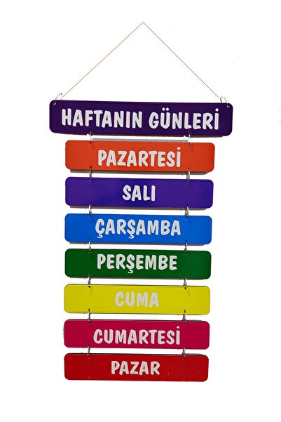 Genel Markalar Ahşap Haftanın Günleri Panosu