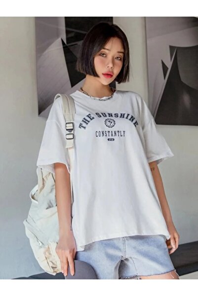 Machetta Μπλουζάκι Unisex Oversize με λαιμόκοψη με στάμπα Sunshine