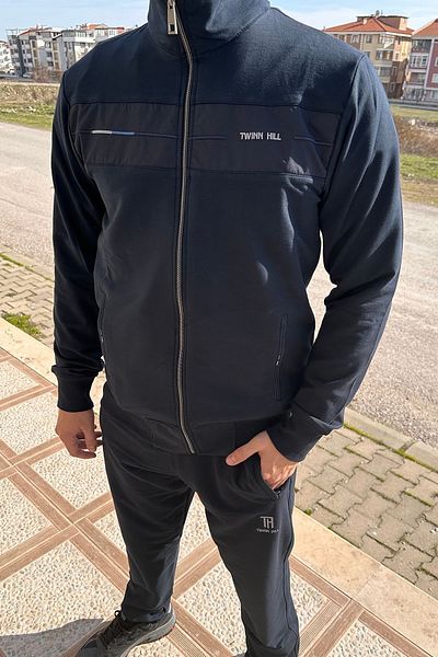 Remsa Spor Ανδρική αθλητική φόρμα Navy Blue - Lycra Combed Cotton 2710