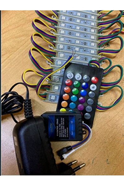 3M 3 Lü Rgb Modül Mercekli 20 Adet Şeffaf Set Takım Adaptorlü Kumanda