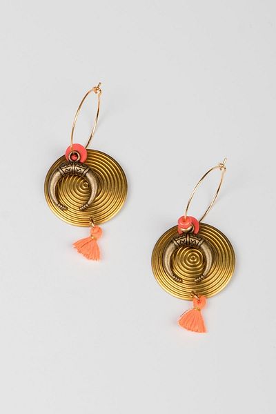 Lila Rosa Ethnic and Authentic Brass Earrings