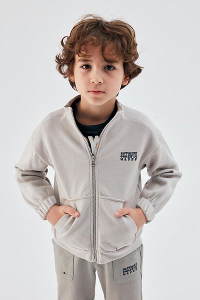 Nebbati Boy's Gray Tracksuit Top 23pssnb3421