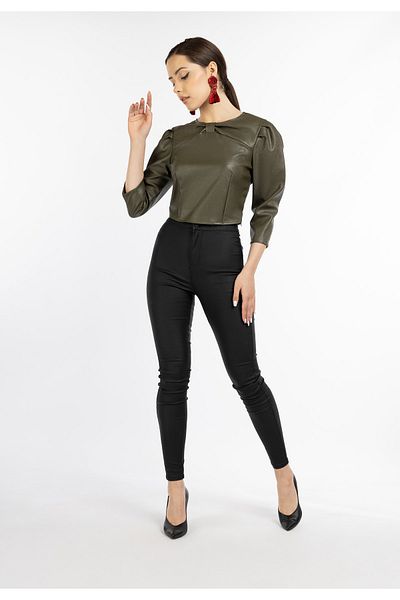 Faina Bluse - Khaki - Slim Fit