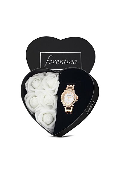 Forentina Rose Metal Kol Saati - Kalpli Güllü Kutuda - Ps273200tr