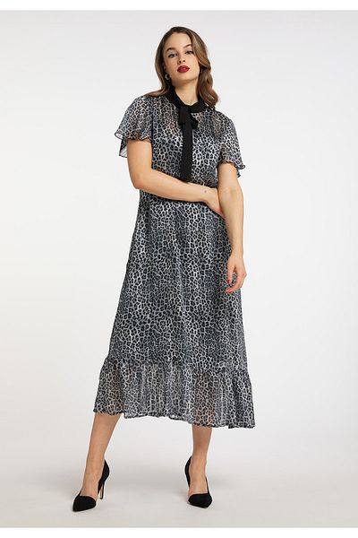 Faina Midikleid s Leoprintem