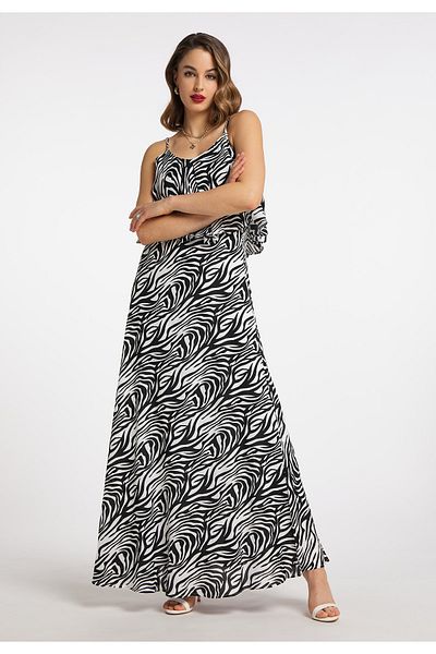 Faina Maxikleid Dámská Nelice - Zebra Print Design