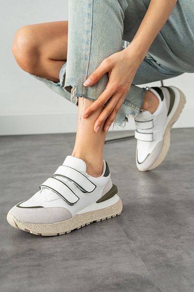 Ayax Khaki Green Daily tépőzáras ortopéd talpbetétes női tornacipő