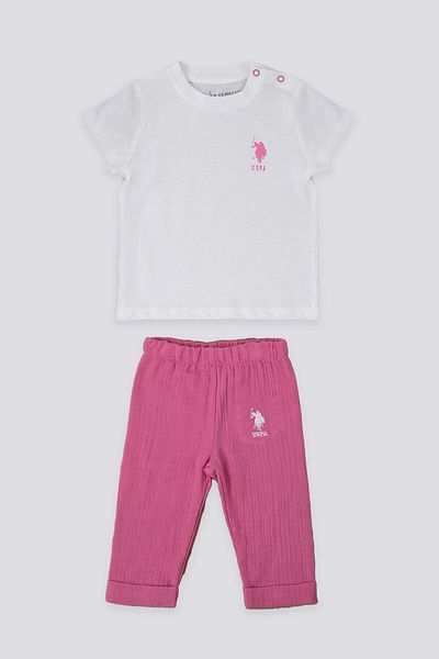 U.S. Polo Assn. Cream Baby T-shirt Set