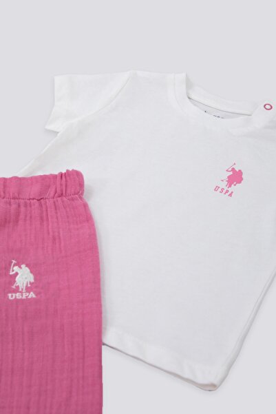 U.S. Polo Assn. Krem Bebek Tshirt Takım