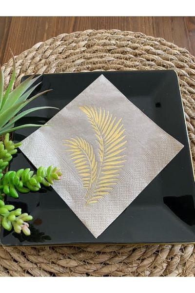 kidspartim Χρυσό επιχρυσωμένο Kraft Leaf Cocktail Χαρτοπετσέτα 24x24