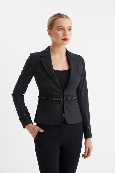 Balizza Blz-bel Ve Kollar Taş Detaylı Ceket