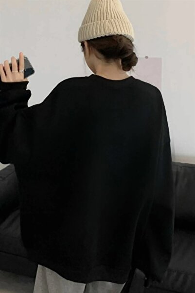 spearly Moon Baskılı Oversize Sweatshirt