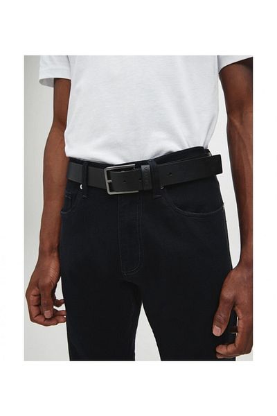 Calvin Klein Pánský 100% kožený černý pásek K50k505447-černý