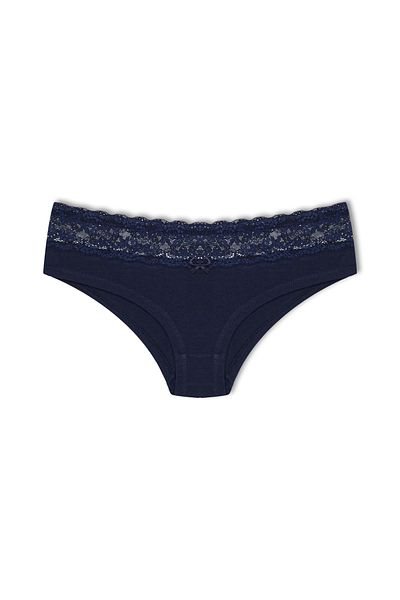 HNX Pachet de 2 boxer de damă hipster din bumbac cu dantelă în talie