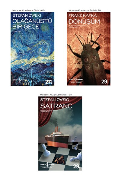 TÜRKİYE İŞ BANKASI KÜLTÜR YAYINLARI Olağanüstü Bir Gece + Dönüşüm + Satranç- 3 Kitap Set - Iş Bankası Özel Set Olağanüstü Bir Gece Kitab