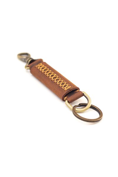 Hi Leather Artus Stitched Real Leather Keychain