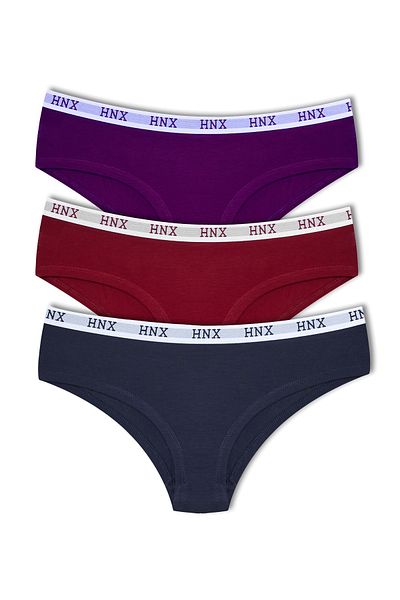 HNX Γυναικεία εσώρουχα Hipster 3 συσκευασιών βαμβακερή ελαστική μέση