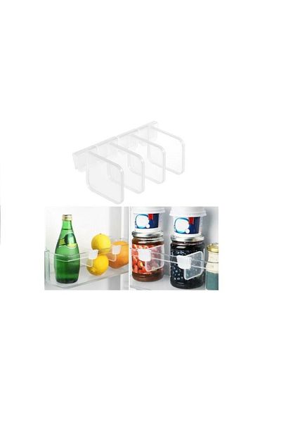 GELDİMİCOM 1 Set of 4 Pieces Refrigerator Cabinet Shelf Separator Organizer