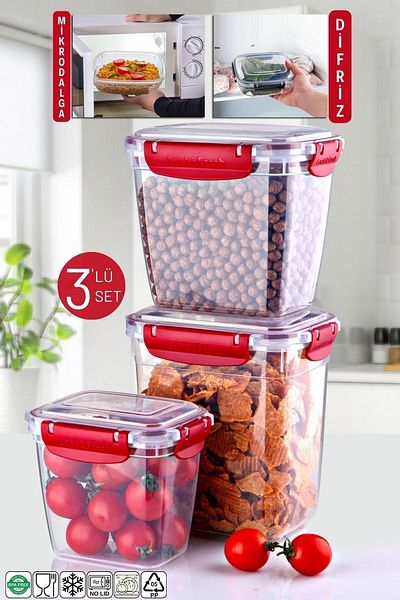 Nandy Home Master Rectangular Set of 3 - Microwavable Storage Container 825/1575/2100 ml