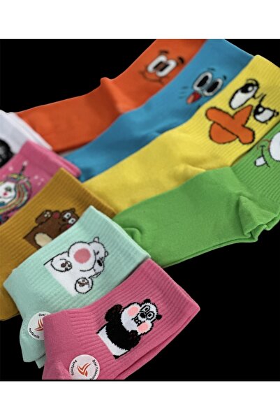 çorapdunyam Унисекс комплект от 9 броя, серия цветни и весели колежански тенис чорапи