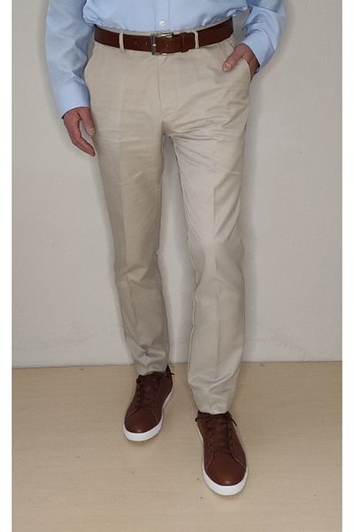Bomenti Life Men's Gabardine Beige Slim Fit Sports Trousers