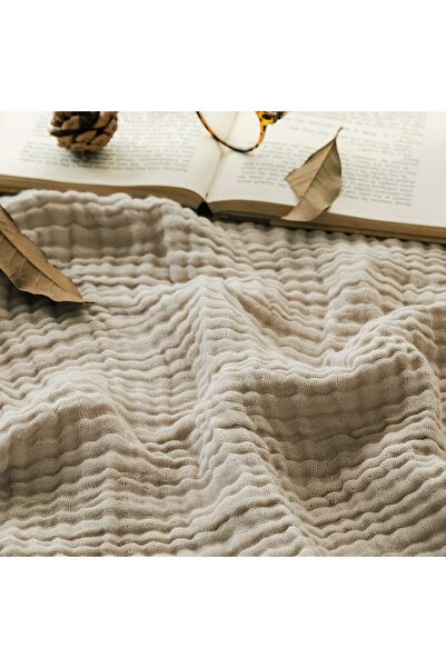 EVYA Soft Beige Cool Bedspread 170X220Cm 4 Tammber Single Organic Cotton 100% Modern