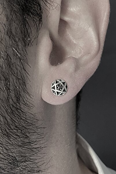 Hodja Jewellery Casablanca - Gümüş Siyah Pırlanta Küpe