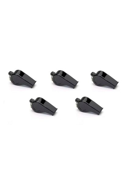 Marla Black Whistle Plastic Whistle for Earthquake Warning - 5 Pieces