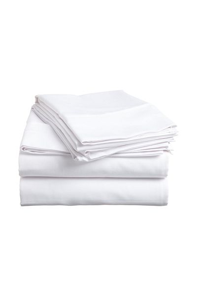 PRİVATE White Plain Double 100% Cotton Hotel Bed Sheet 240×280 Cm 63 Wire Woven
