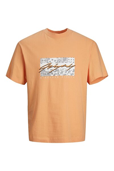 Jack & Jones Jack Jones Paısley Front Tee Ss Crew Neck Mc Erkek Turuncu Tshirt 12235738-23