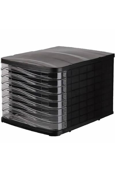 Ark Çekmeceli Evrak Rafı Plastik 8 Katlı Siyah 4448