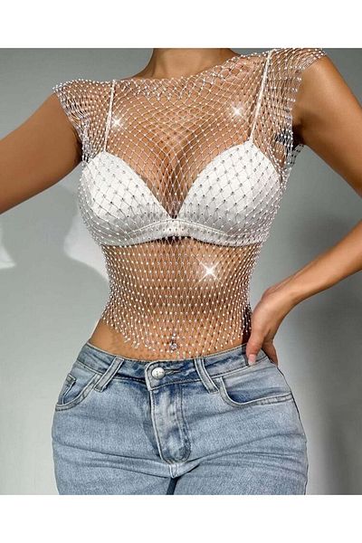 ZEKAS FASHION Nova Crystal - Stone Detailed Bustier