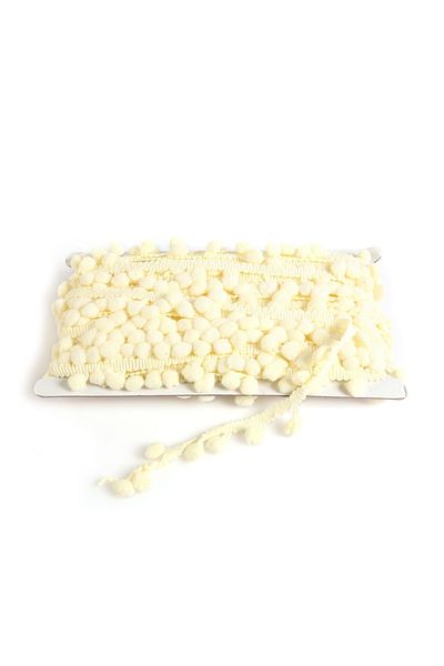 GÖZDE ELSANATLARI Stripe Pompom Cream
