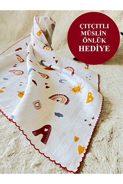 MASALBABY Çok Amaçlı Müslin Örtü 80x90 Cm Yeni Doğan&bebek&çocuk Gökkuşağı Ha...