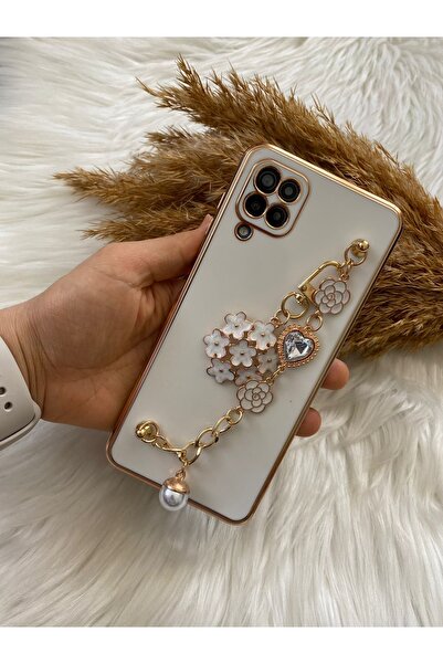 Aksesuarda Moda حافظة سامسونج A22 المتوافقة مع الزهور والأحجار واللؤلؤ والليزر