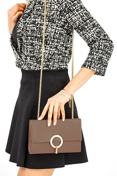 Reddington Kadın Şık Kilitli Halka Zincirli Çapraz Abiye Çanta