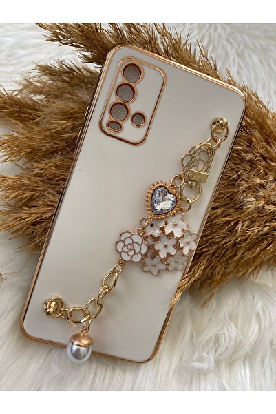 Aksesuarda Moda حافظة Redmi 9t المتوافقة مع حجر الزهرة واللؤلؤ المقطوعة بالليزر