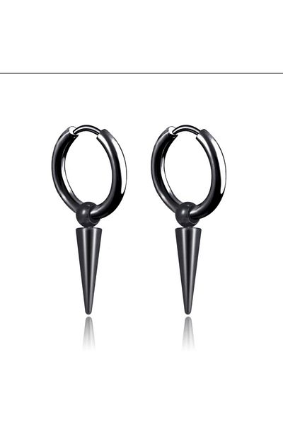 stainless steell Gothic Geometric Steel Dangle Hoop Earrings